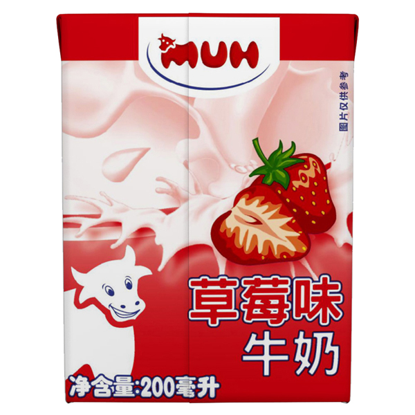 甘蒂牧场草莓味牛奶200ml12