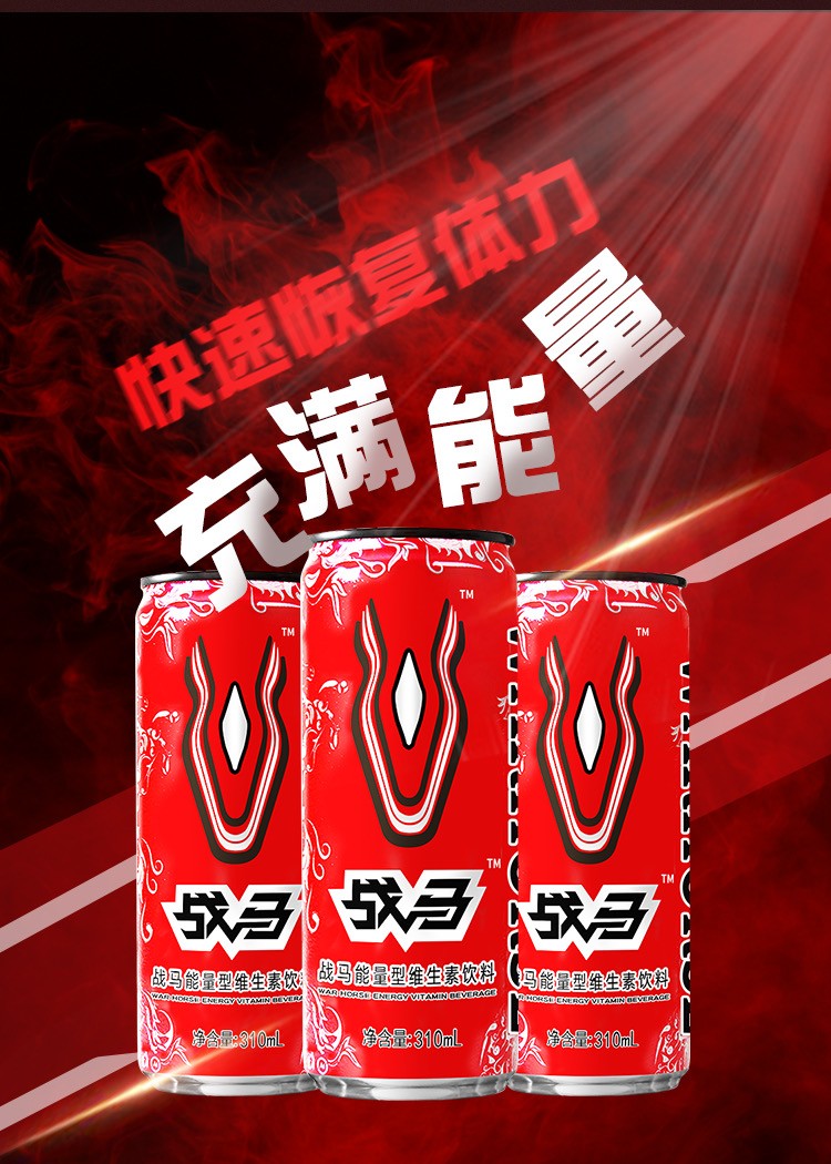 战马能量型维生素功能饮料310ml*16罐