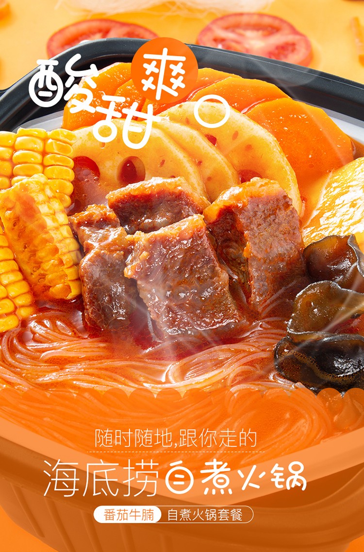 海底捞番茄牛腩自煮火锅套餐365g3盒